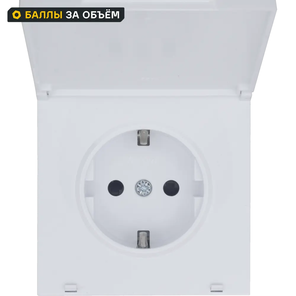 Розетка встраиваемая Lezard Zima с заземлением с крышкой IP44 цвет белый STLM-2013001