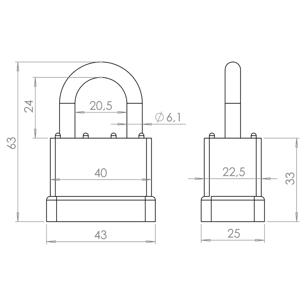 Замок навесной Punto PK-6540 33x20.5 мм чугун STLM-2210662 - Вид №1