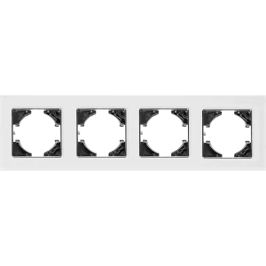 Рамка для розеток и выключателей Gusi Electric Ugra 4 поста цвет белый