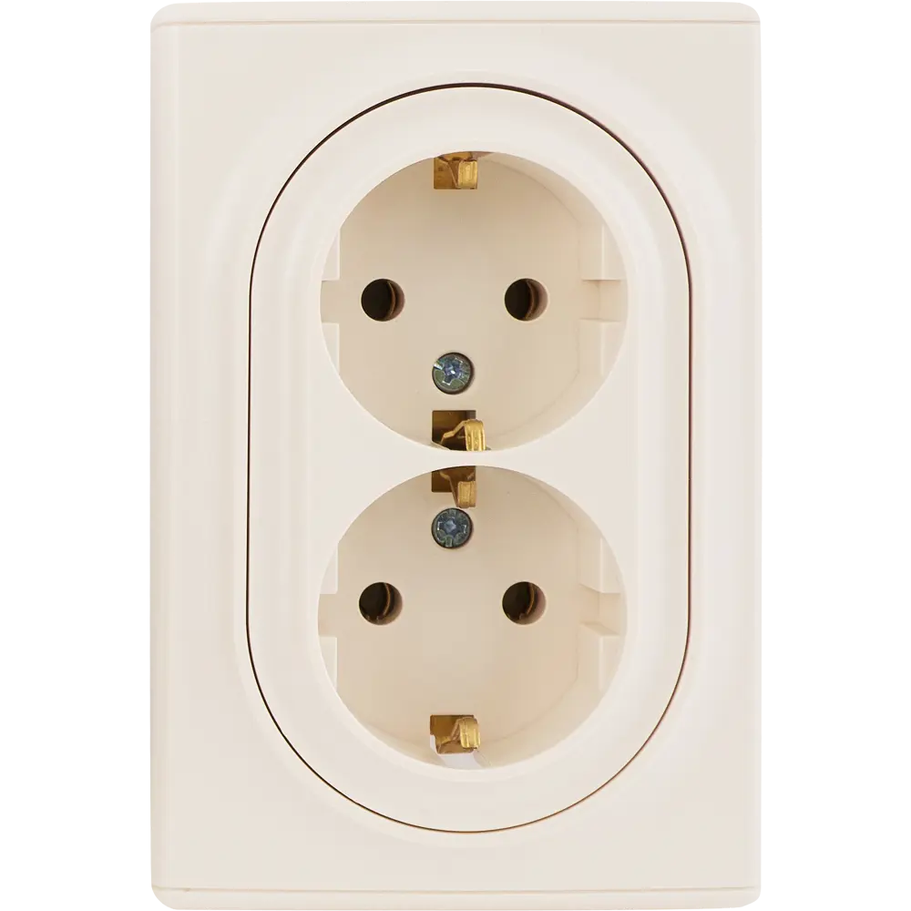 ONEKEYELECTRO Florence - двойная розетка с заземлением в бежевом цвете 82126984 STLM-0019869