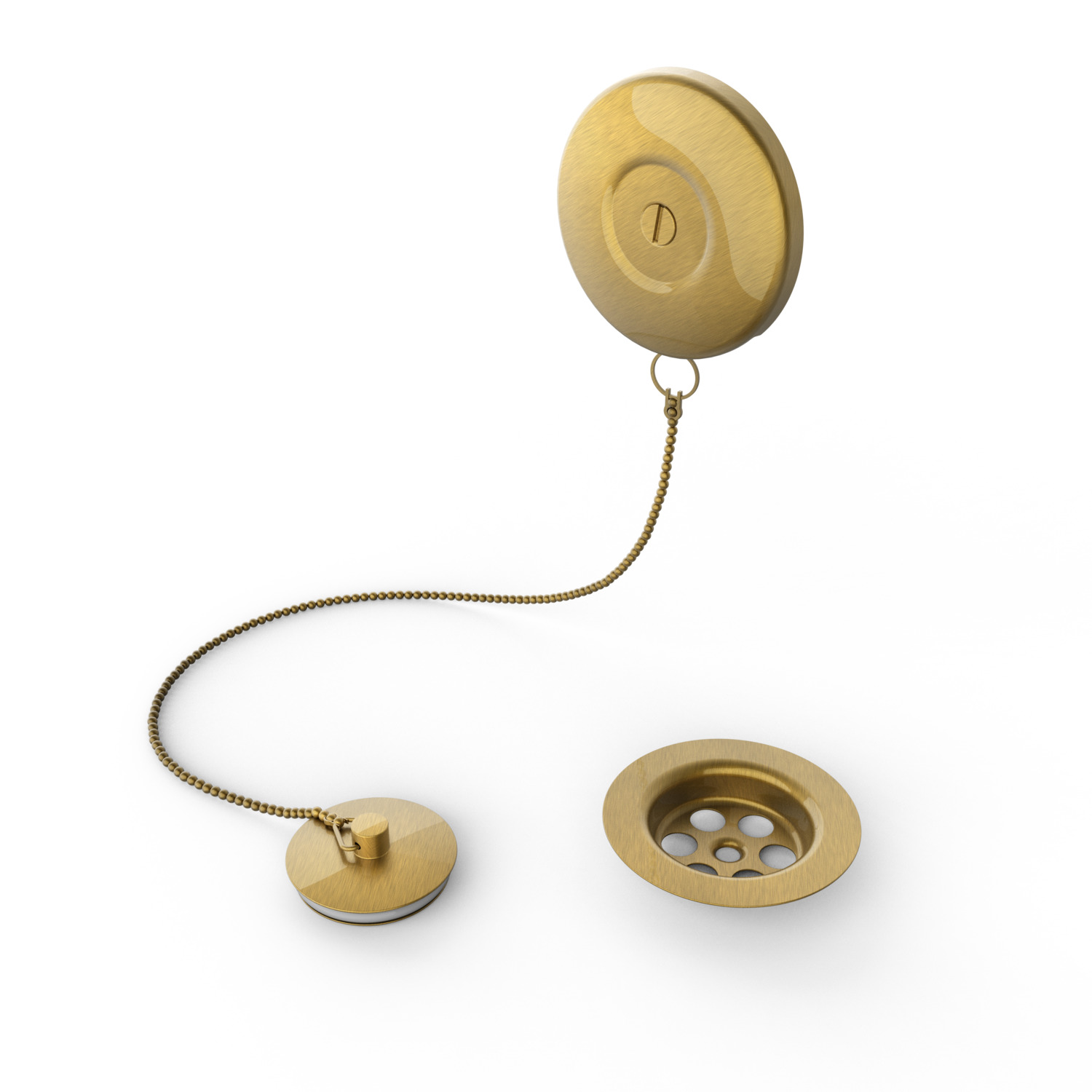 Плоский сливной кожух с цепочкой и крышкой для умывальника, биде и раковины-9134745051 TRES 