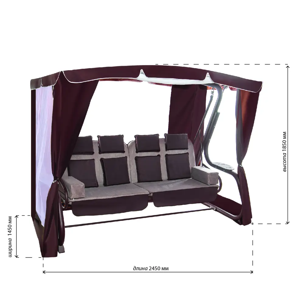 Качели садовые Маранди 4-х местные (до 400 кг) коричневый Santreyd STLM-2073142 - Вид №5