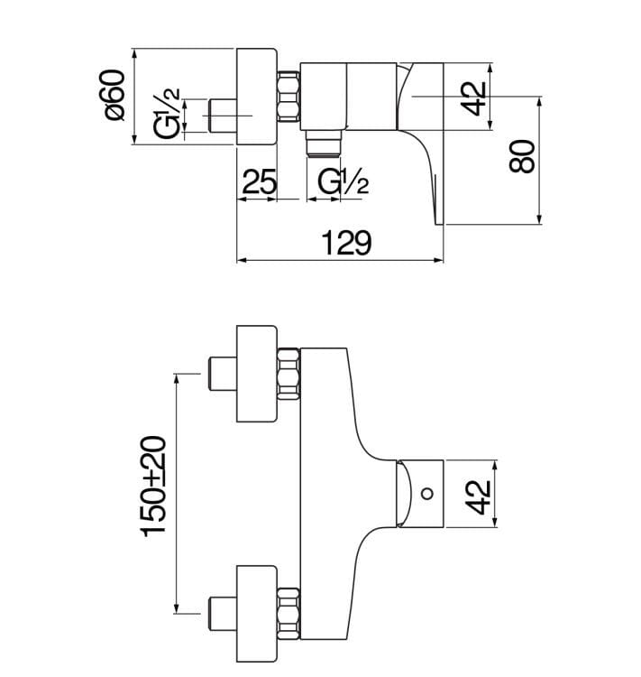 Однорычажный смеситель для душа Nobili Seven ARCH-00044865 - Вид №2
