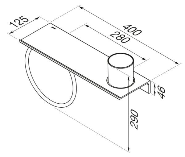 Металлическая полка для ванной комнаты Geesa Leev ARCH-00137661 - Вид №4