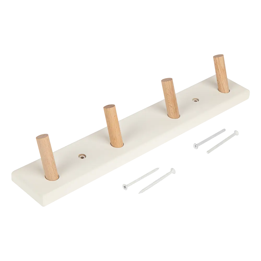 Вешалка настенная KONSENSA 4 крючка Emma 36x6x6.5 см цвет белый STLM-2029467 - Вид №2