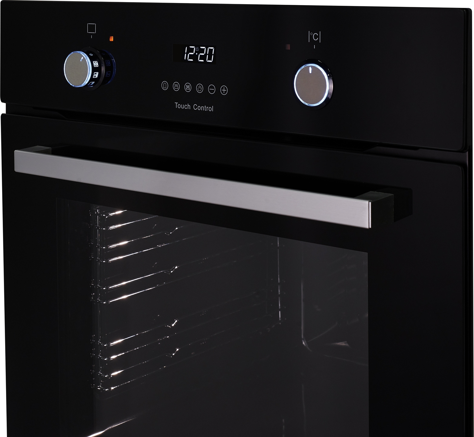 EOA 29 PDB 59.5х59.5x61 см, 58л, 9 режимов, утапливаемые переключатели, дисплей, электронное управление с сенсорными кнопками, гриль, конвекция, черное стекло Weissgauff Santreyd  - Вид №2