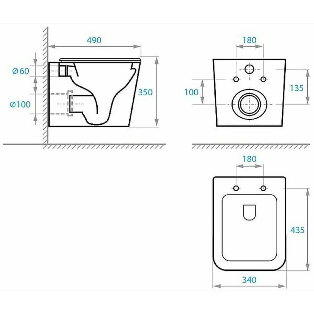 Комплект инсталляция с унитазом Grohe Rapid Sl 3 В 1 Koller Pool Kvadro, безободковый, с микролифтом, цвет белый STLM-2060203 - Вид №2