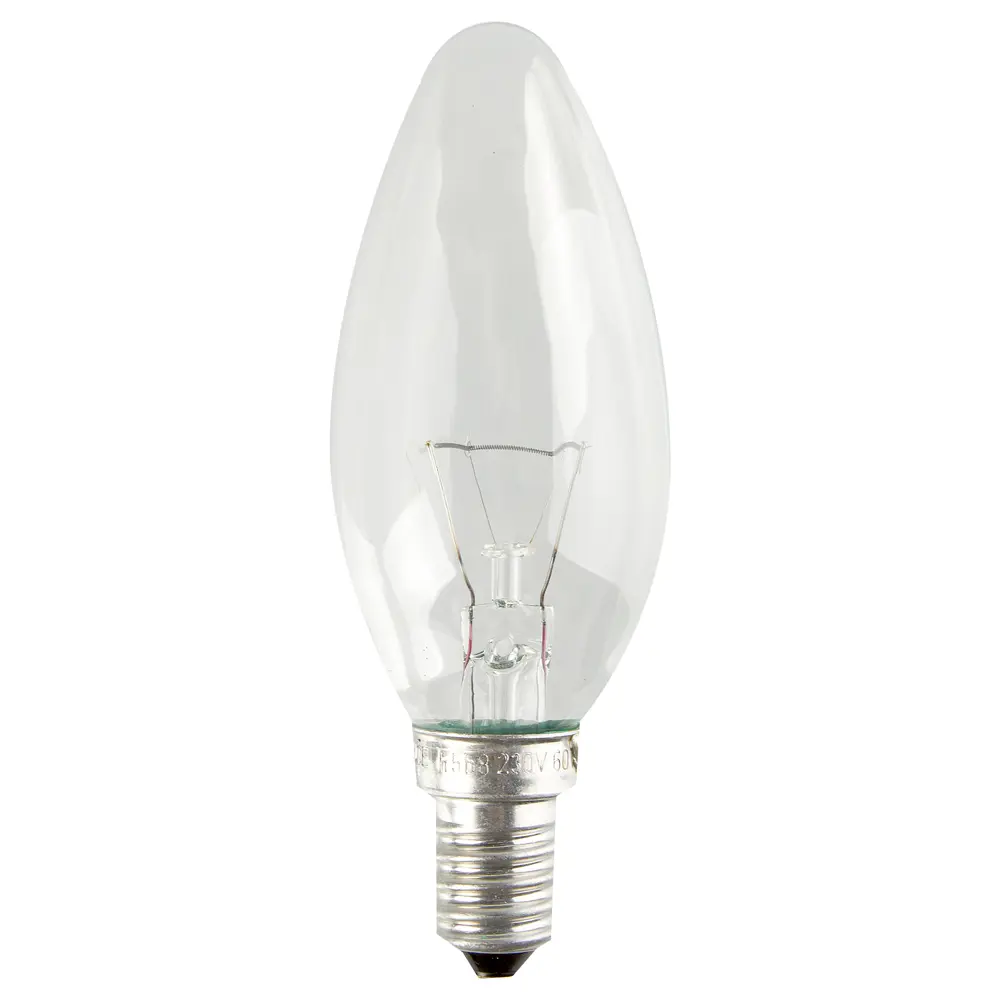 Лампа накаливания Osram E14 230 В 60 Вт свеча прозрачная 3 м2 свет тёплый белый STLM-2196979 - Вид №1