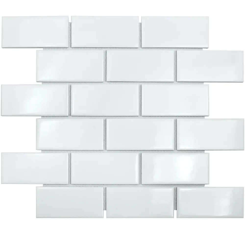 91535501 Декоративная мозаика Starmosaic Brick white glossy 1236112 29.1x29.5см цвет Белый STLM-0944219