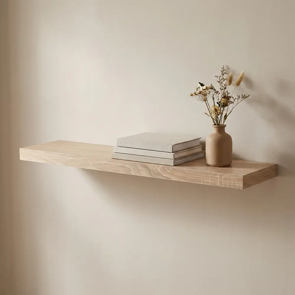 Настенная полка KONSENSA 80x23.5 см со скрытым креплением МДФ цвет дуб STLM-2147198