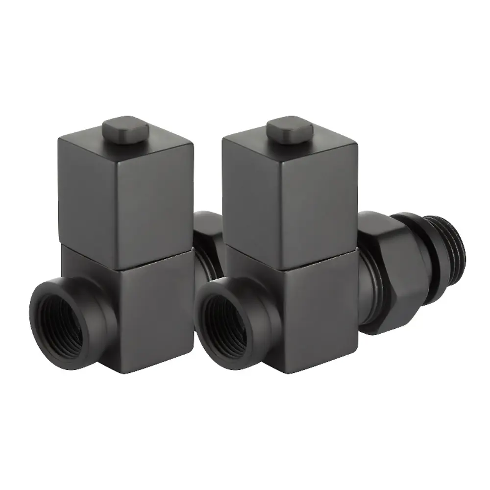 Набор вентилей для радиатора Royal Thermo Cube 1/2" прямой цвет черный STLM-2003131 - Вид №5
