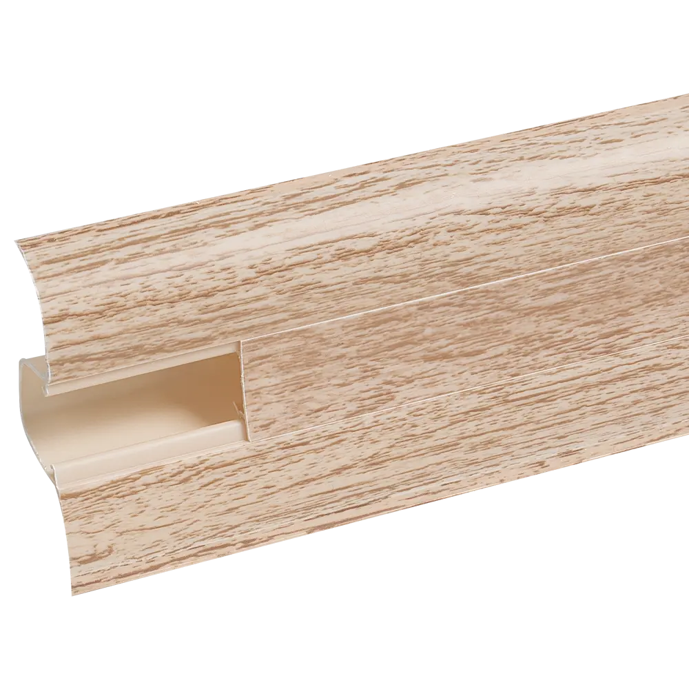 Плинтус напольный Pro Дом ПВХ цвет дуб ривьера 2200x55x23 мм 89443431 STLM-2169239 Santreyd 