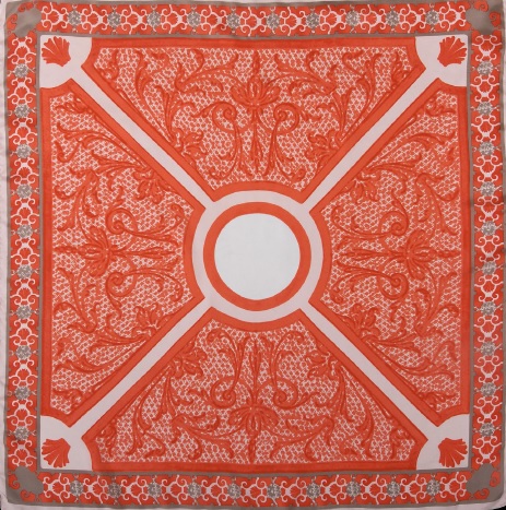 LENOTRE_C Платок, коралловый 90X90 шелк PETRUSSE Santreyd 