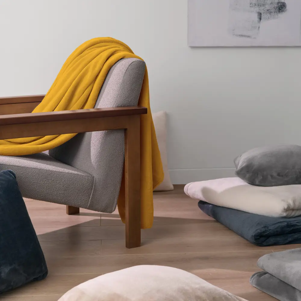 Плед KREAFORTA Flandria 200x220 см фланель цвет горчица STLM-2141961 - Вид №8