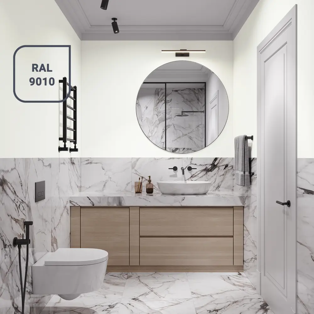 OLIMP Акриловая краска для влажных помещений - белая матовая 9л 84391893 STLM-0049090 - Вид №6