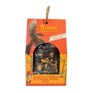 Кормушка для диких птиц Домик, пластик, корм 100 г