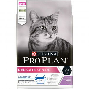 ПР0059671 Корм для кошек для пожилых с чувствительным пищеварением, индейка сух. 3кг Pro Plan