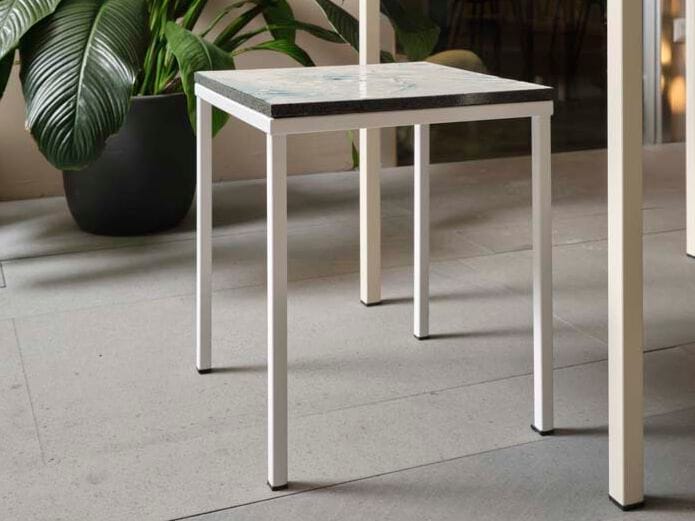 Табурет из фаянса и нержавеющей стали DOMIZIANI современный ARCH-00062043