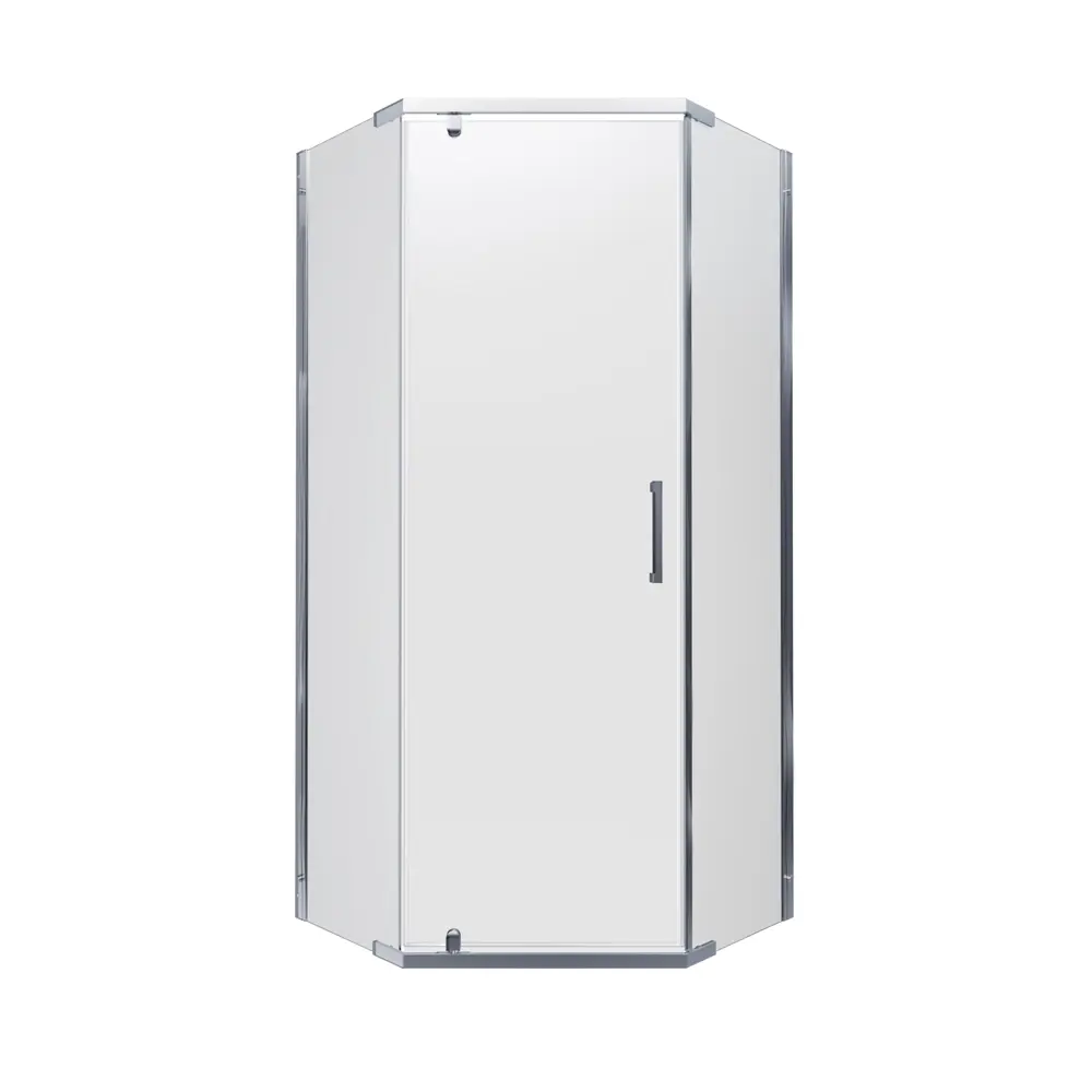 Душевая ширма Грета Triton пятиугольная 90x90x190см цвет профиля хром распашная стекло 6мм прозрачное 89441203 STLM-2206708 - Вид №1