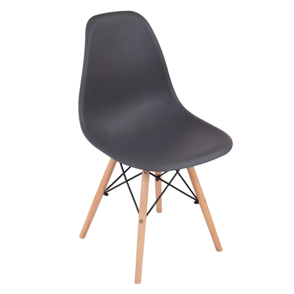 Стул Fitz STF-03-02 47x45x43 см ножки дерево/коричневый сиденье полипропилен цвет темно-серый Santreyd STLM-2174059