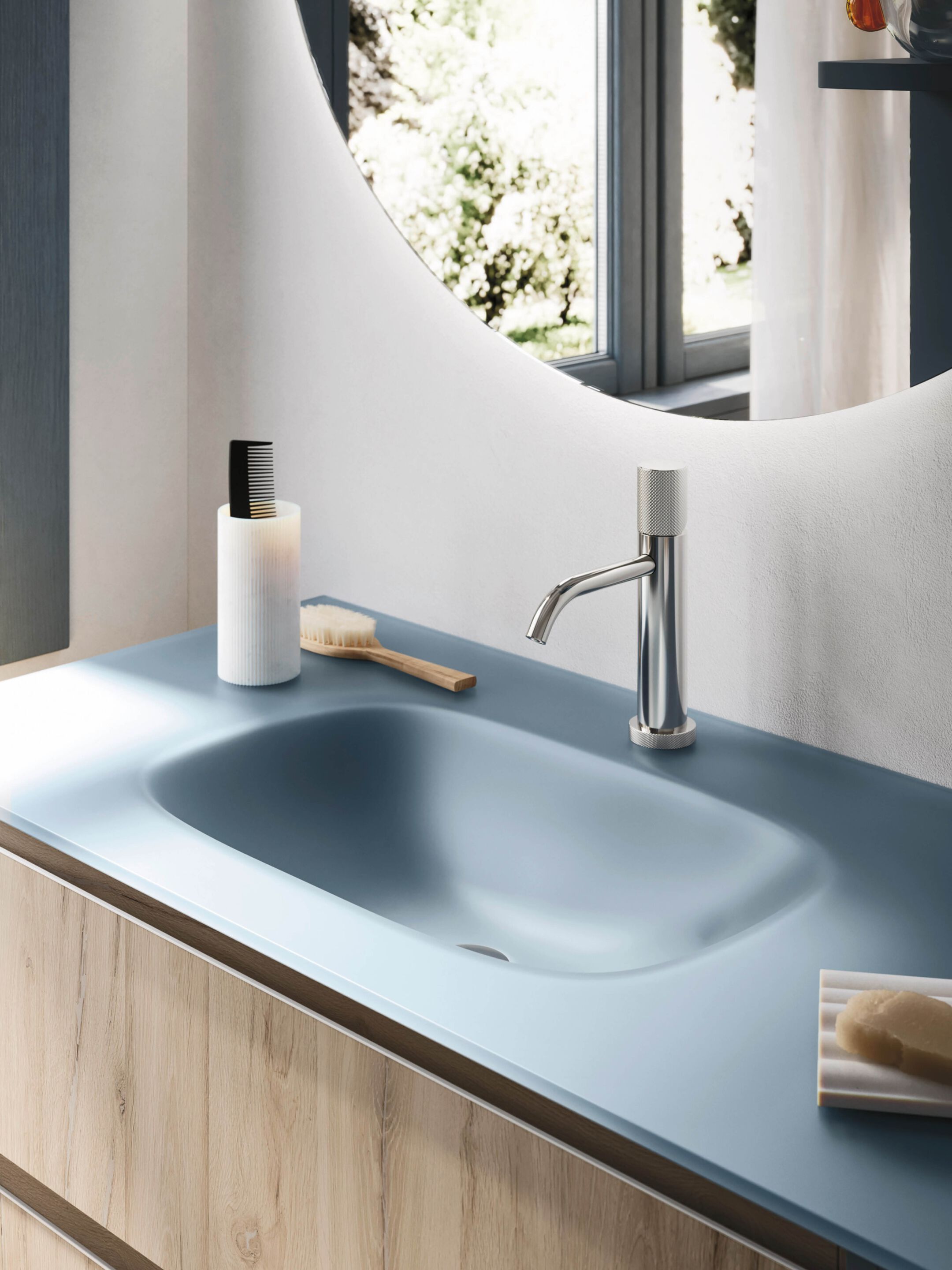 Подвесной шкаф для умывальника со встроенной раковиной Arbi Arredobagno HO.ME PLUS 45° C 27 ARCH-00020092