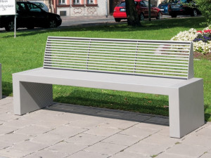 Скамья из нержавеющей стали со спинкой