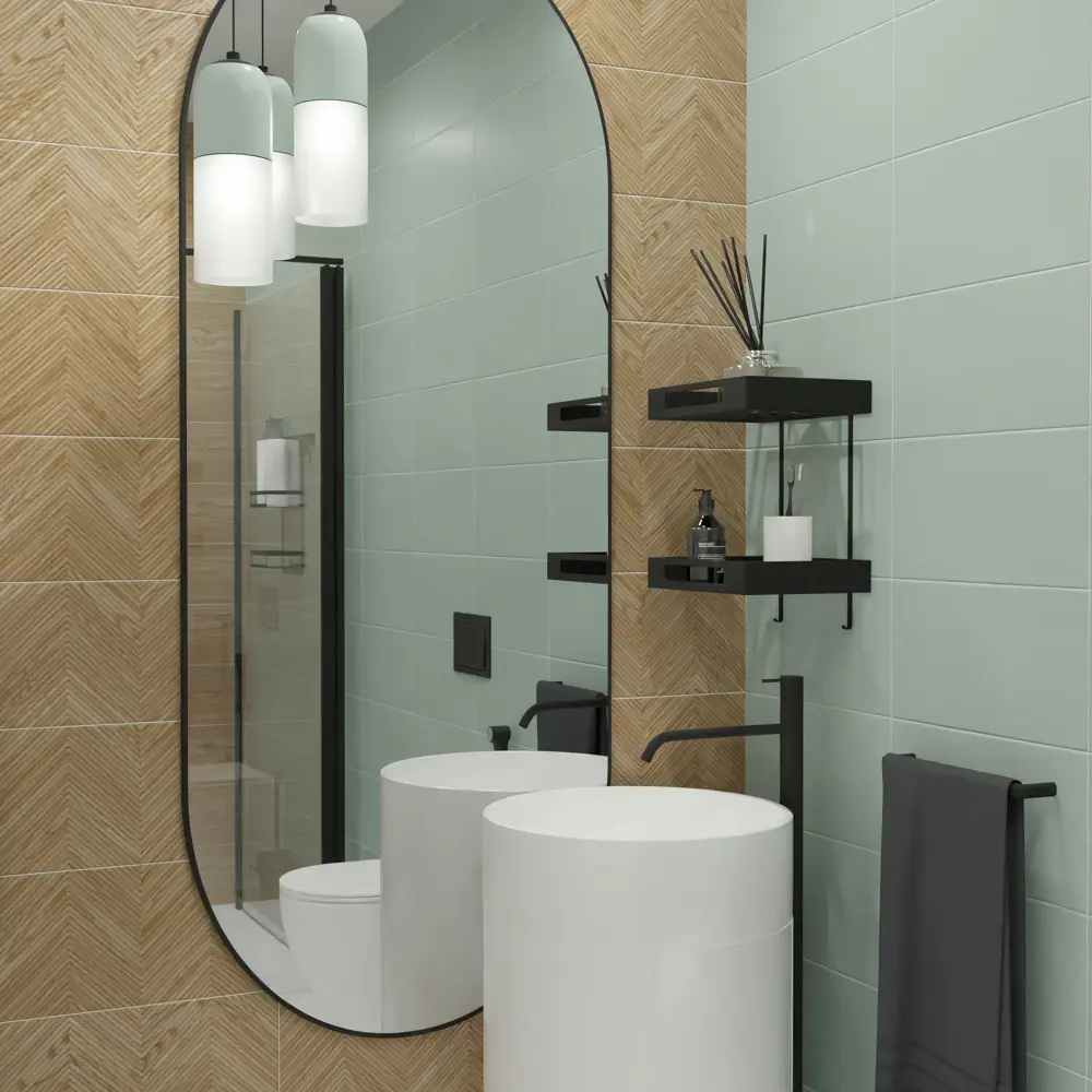 Плитка настенная Mersey Mono A0554G24101 20x40 см 1.6 м² матовая цвет мята Santreyd STLM-2002619 - Вид №7