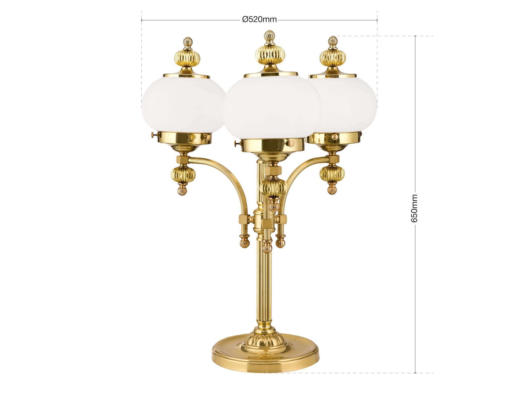 Латунная и стеклянная настольная лампа Orion Wiener Nostalgie ARCH-00056533 - Вид №7