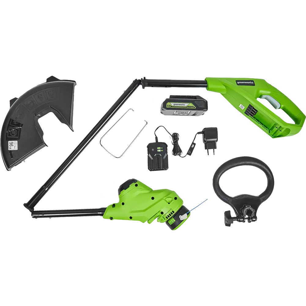 Триммер аккумуляторный GreenWorks 2107207 24 В 1x2 Ач АКБ и ЗУ входит в комплект STLM-2096540 - Вид №1