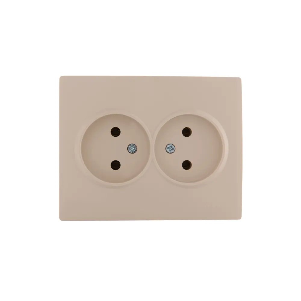 Розетка двойная Lezard Karina без заземления цвет кремовый STLM-2155562