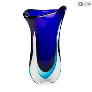2881 ORIGINALMURANOGLASS Ваза Кобра - насыщенный синий - соммерсо - Original Murano Glass OMG 23 см