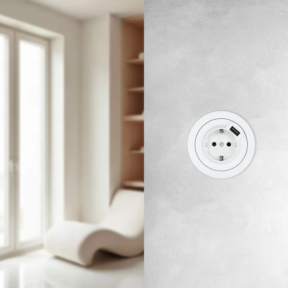 Розетка USB встраиваемая Osen с заземлением цвет белый LEZARD STLM-2049070 - Вид №5