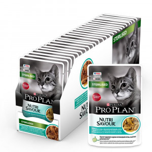 ПР0037493*26 Корм для кошек NutriSavour для стерилизованных и кастрированных, с океанической рыбой в соусе, пауч 85 г (упаковка - 26 шт) Pro Plan