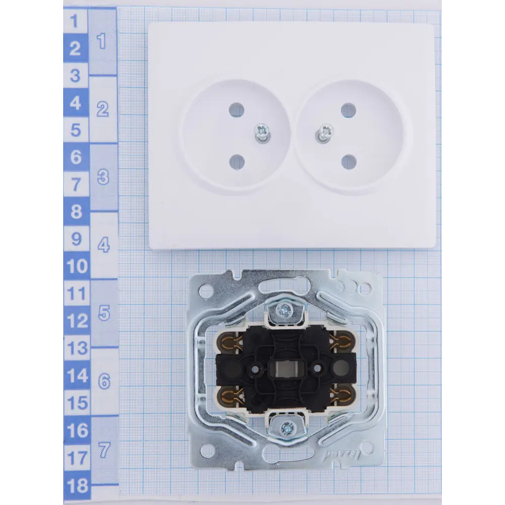 Розетка двойная Lezard Karina без заземления цвет белый STLM-2111316 - Вид №6