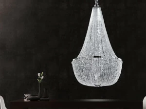 Masiero Светодиодный подвесной светильник из хромированного металла с кристаллами Impero & deco