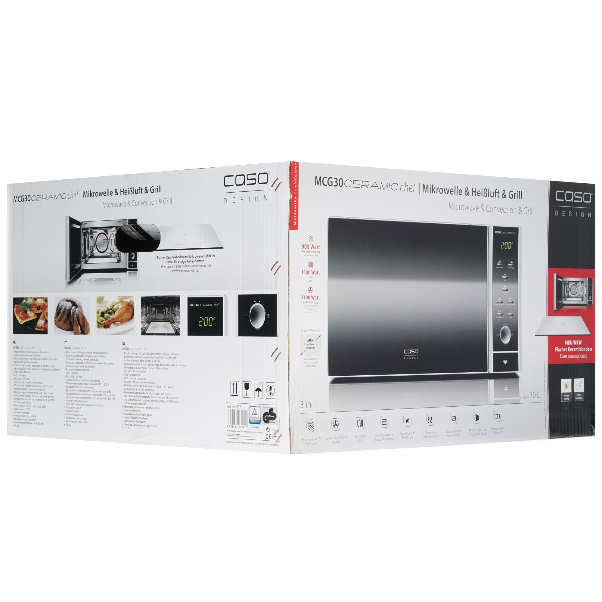 1117011 Микроволновая печь CASO MCG 30 Ceramic Chef серебристый STDN-0095925 - Вид №8