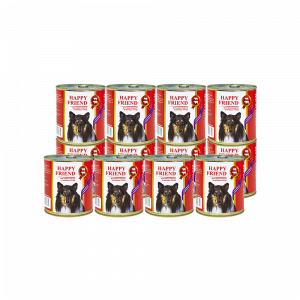 ПР0049103*12 Корм для собак для средних и крупных пород с говядиной и бараниной банка 750г (упаковка - 12 шт) HAPPY FRIEND