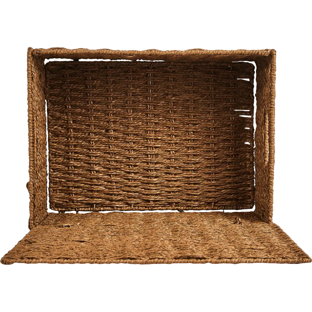 Корзина с крышкой для хранения 38x18x28 см бумага цвет коричневый SPACEO Kub STLM-2209458 - Вид №2