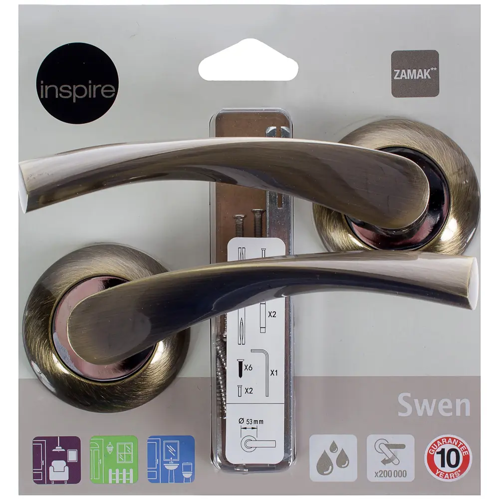 Дверная ручка Inspire, без запирания, комплект, цвет бронза STLM-2017501 - Вид №3