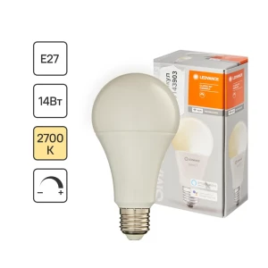 Лампа умная светодиодная Wi-Fi Osram Smart Plus E27 220-240 В 14 Вт груша матовая 1521 лм теплый белый свет