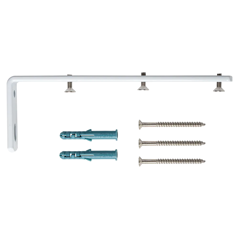 Кронштейн для шинного карниза настенный KREAFORTA Base 10-15 см сталь цвет белый STLM-2101120 - Вид №1