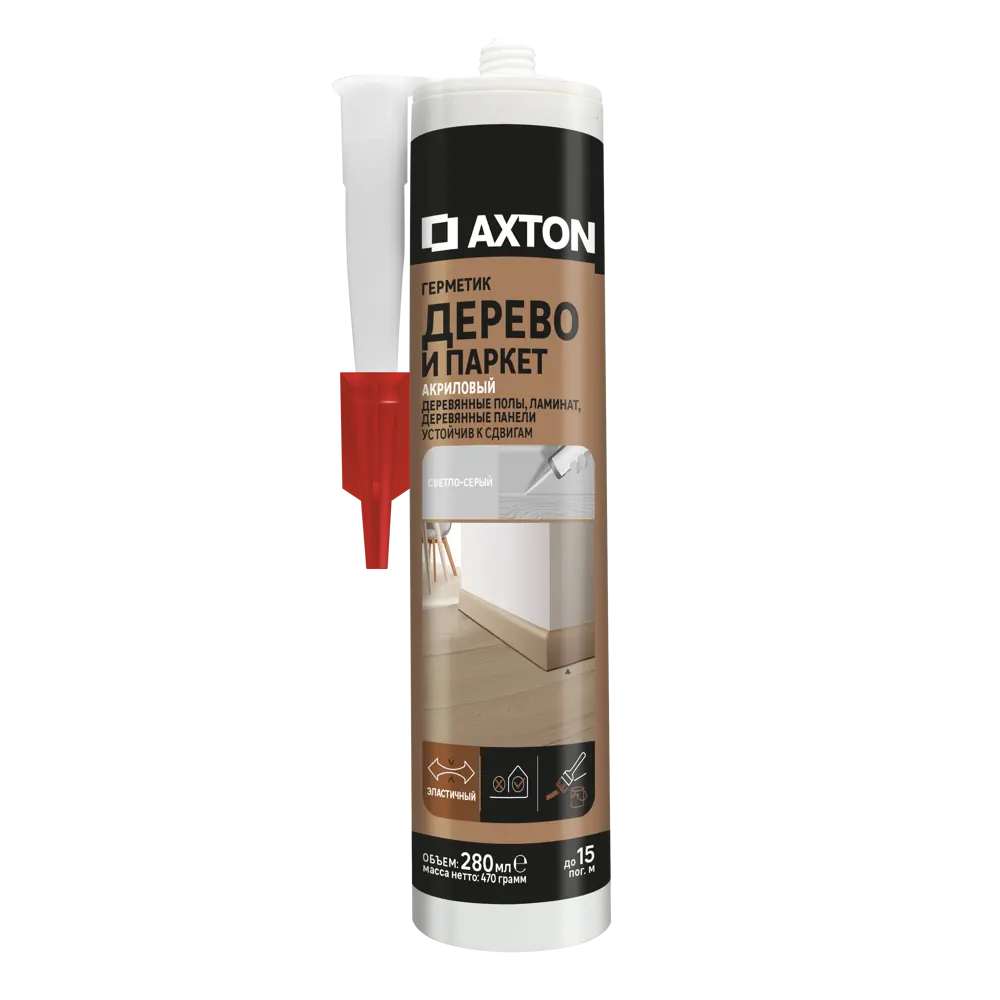 Герметик для дерева Axton цвет светло-серый 280 мл STLM-2143142
