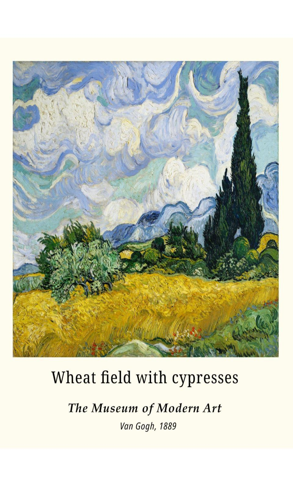 90269840 Постер Ван Гог - Пшеничное поле с кипарисами 50x70 см в раме STLM-0159407 ПРОСТОПОСТЕР