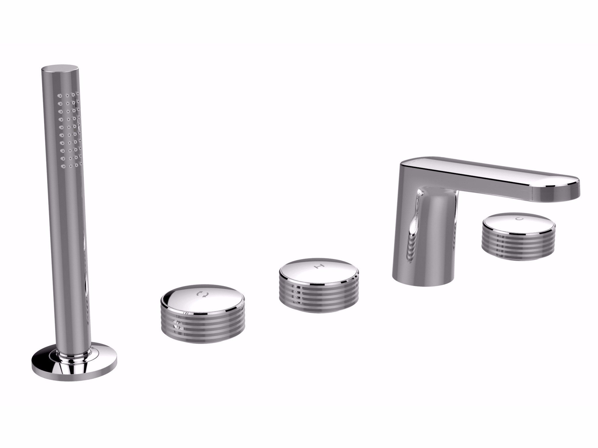 Набор для ванны с 5 отверстиями из хромированной латуни FIMA CARLO FRATTINI текстура ARCH-00016350