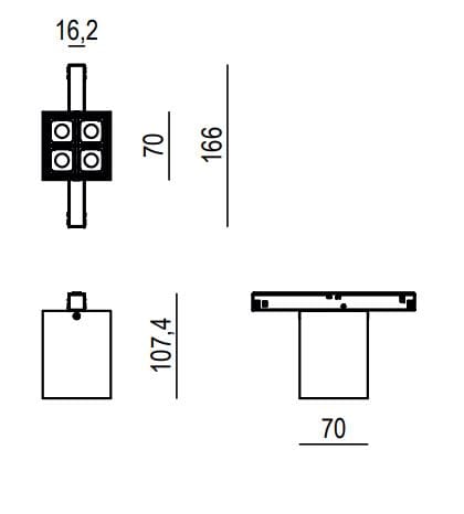 Алюминиевый утопленный квадратный светодиодный прожектор Lucifero's Mini Track-included ARCH-00077247 - Вид №4