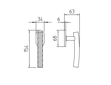 Латунная оконная ручка DK Mandelli1953 Fusilla ARCH-00029115 - Вид №2