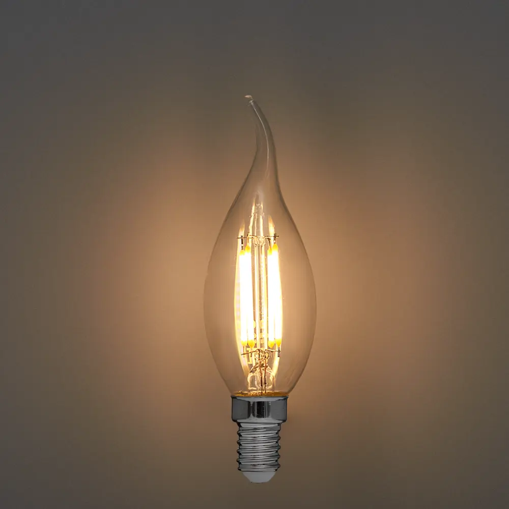 Лампа светодиодная Volpe LEDF E14 220-240 В 6 Вт свеча на ветру прозрачная 600 лм теплый белый свет STLM-2152346 - Вид №3