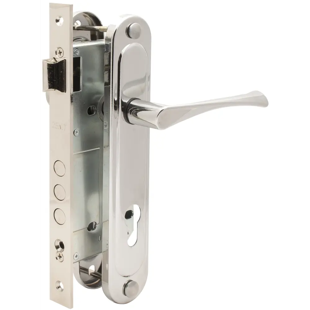 ЗЕНИТ ЗВ4-85.3 Врезной замок с усиленной ручкой, хром 82490865 STLM-0028436 - Вид №1