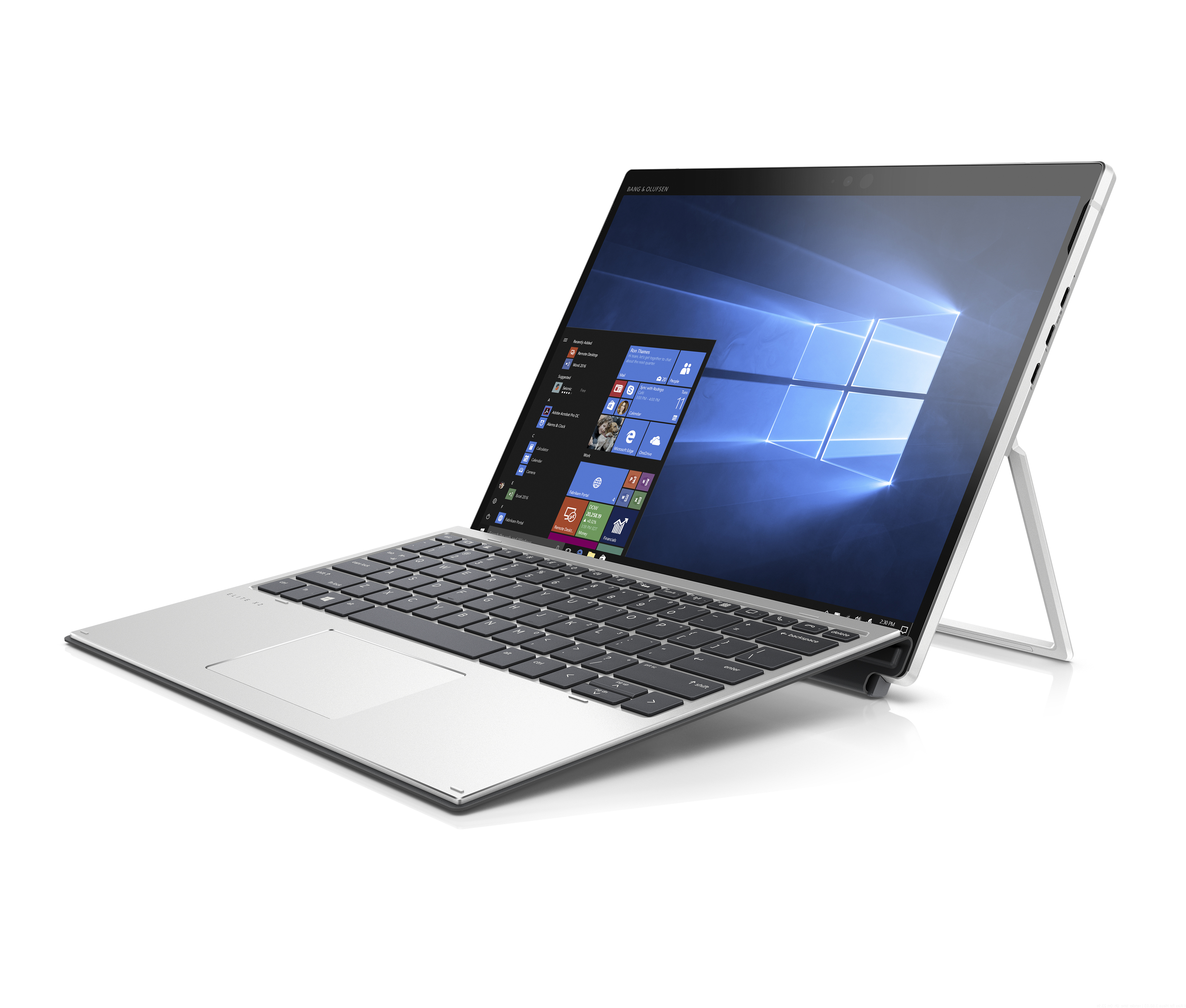 7KP06EA#ACB elite x2 g4 13"(1920x1280)/touch/intel core i5 8265u(1.6ghz)/16384mb/512ssdgb/nodvd/int:intel uhd graphics 620/lte/3g/50whr/war 3y/0.83(1.2)kg/metallic grey/w10pro + pen, 700 nit sure view HP Santreyd  - Вид №1