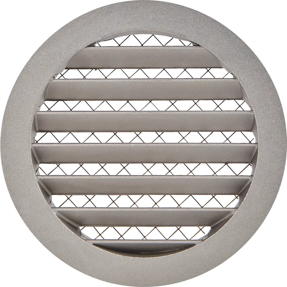 Решётка вентиляционная с сеткой Ore Alu D125 мм металл цвет нержавеющая сталь STLM-2092518 - Вид №1